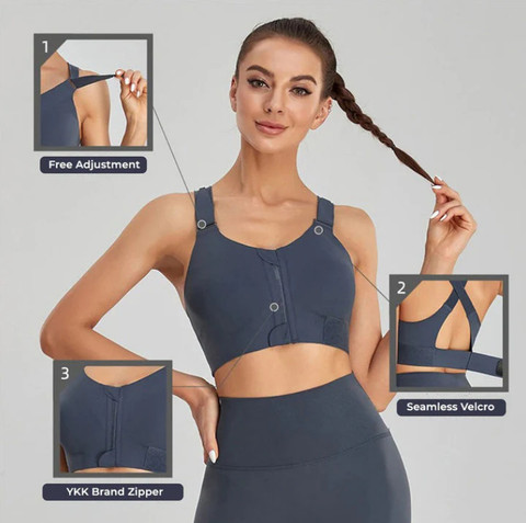 Sensual Lady Sports Yoga Bra with Adjustable Straps High Impact