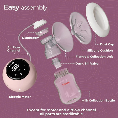 LuvLap Adore Breast Pump with Phase Pumping, with Rechargeable Battery  Electric