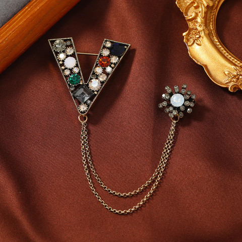 SYGA Men's Diamond Brooch/Lapel Pin Brooch