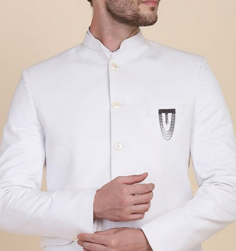 THANU'S CRAFT Black Rhinestone Coat Blazer Sherwani Kurta Brooches