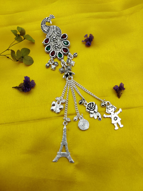DHARM JEWELS Lovely Design Brooch Saree Pin/safety Pins2 for Women and  Girls Brooch (Silver) Brooch