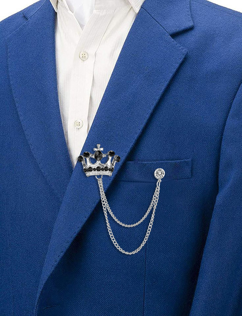 SYGA Men Suit Shirt Stud Lapel Pin Chain Tassel Brooch Pin Brooch