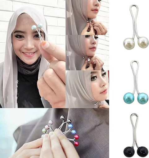 Ghelonadi Safety Pin Muslim Hijab Scarf Pin Brooch Straight Head