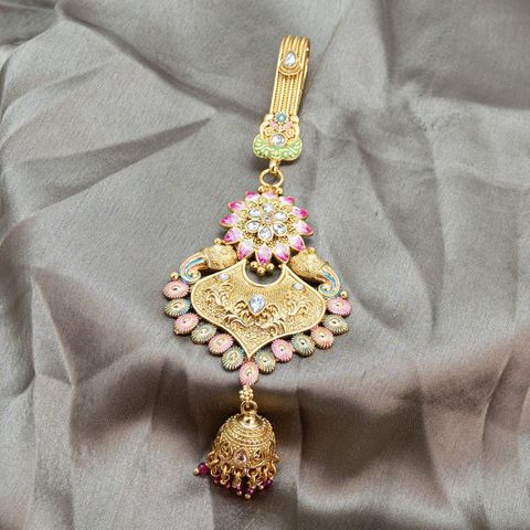 小物 charlolo Jewellery Ze 1 GM Gold Plated Traditional Kundan & Pearl Chabi