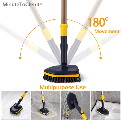 MinuteToCleanIt Floor Bathroom Cleaning Brush with Long Handle