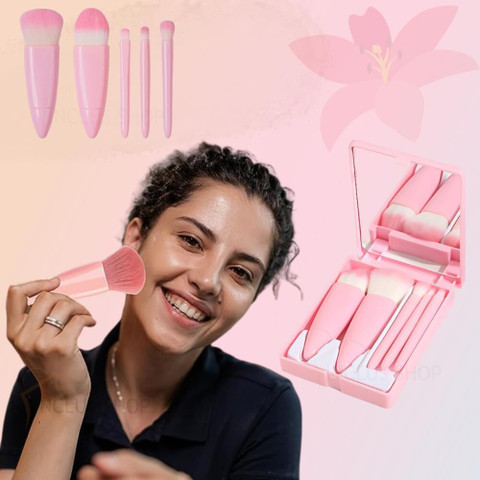 LOCAL SHOPPER Professional Small Travel Makeup Brush Set 5 Pcs