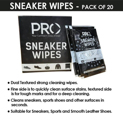 Pro Sneaker Wipes I Pack of 20 I Suitable for Sneaker Sports Smooth  Leather Shoes Cleaner