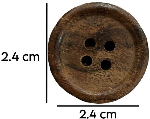 REENA Wooden Button Coffee Brown Dark Diameter 25 mm,(1 inch) 4
