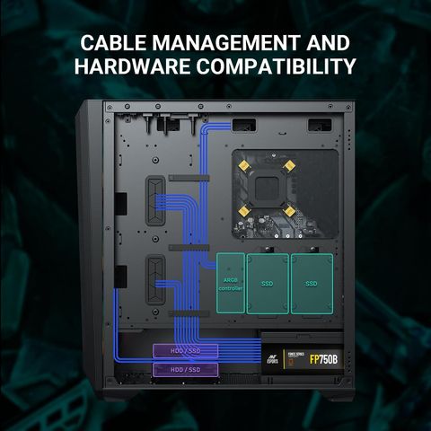 Ant Esports 711 Air Support E-ATX, ATX, Micro-ATX, Mini-ITX Mid Tower ...