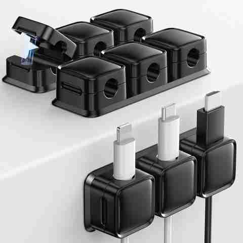 Naitrafall 6Pcs Magnetic Cable Organizer, Cable Clips Under Desk