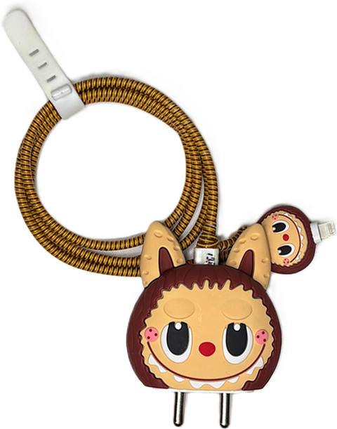 FIRST MART Labubu Doll Protective Case for Apple 20W 18W Adapter Charger,  Dock Protection Cable Protector