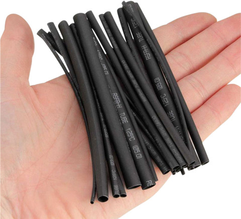 5 FT Black 2:1 Heat Shrink Tubing - 1/2" Knockout, Polyolefin, UL/CSA/RoHS, For Cable & Wire Protection