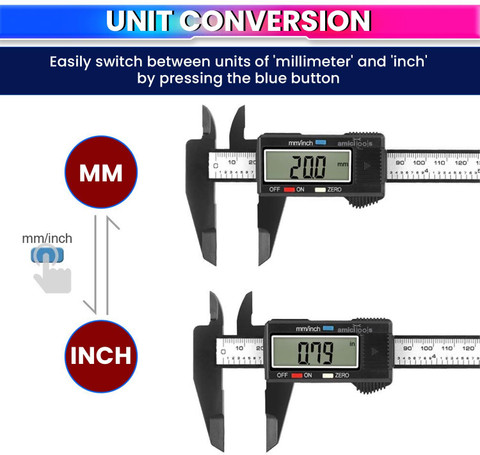 Digital Carbon Fiber 150mm/ 6 Inch Vernier Caliper, VC-03 at ₹ 200/piece | Digital Caliper in New Delhi | ID: 22200421933