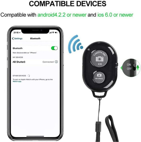 AMH Bluetooth Wireless Remote for iPhone Android Phones Button