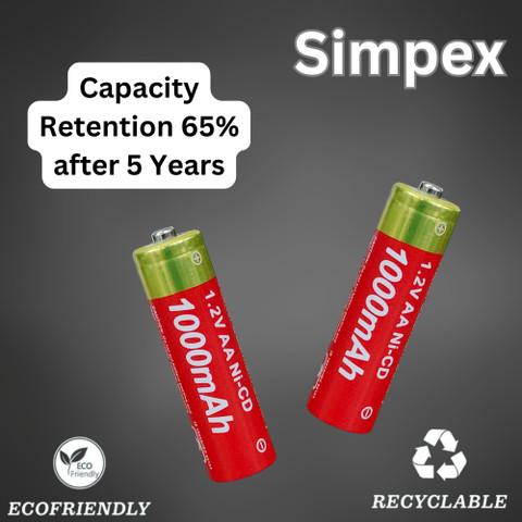 Simpex 1000mAh NI-CD AA Rechargeable Battery with Low Self Discharge (PACK  8) Camera Battery Charger