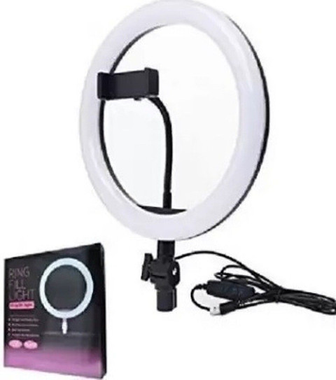 PEEHU 26cm Round Selfie Stick Photography Ring Light for YouTube,Taka Tak,  Insta Reels 3600 lx Camera LED Light