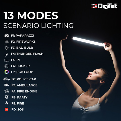 DIGITEK Handheld RGB LED Light Wand with Remote for Photo Video Shoot  DSL-20W RGB 2400 lx Camera LED Light