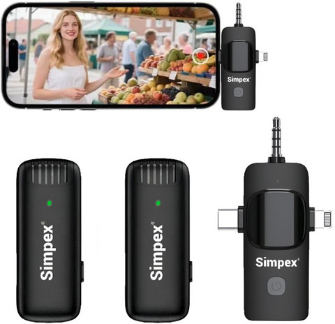 Simpex SWM-003 Wireless Plug and Play 3 in 1 Coller Mic Supported