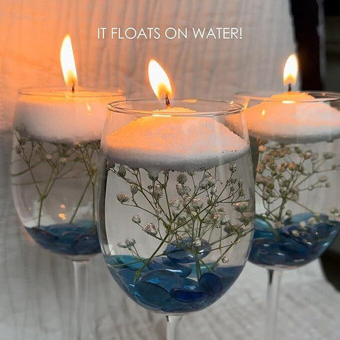 PEAKNOCK Pearl Candle, 100% Soy Wax, Float on, Water Kg With40 Wick Candle