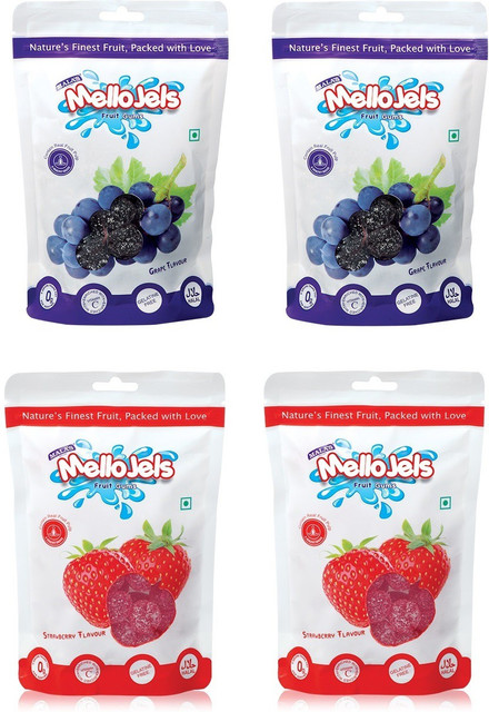 Mala's MelloJels Fruit Gums Grape + Strawberry (150g X4) (600g