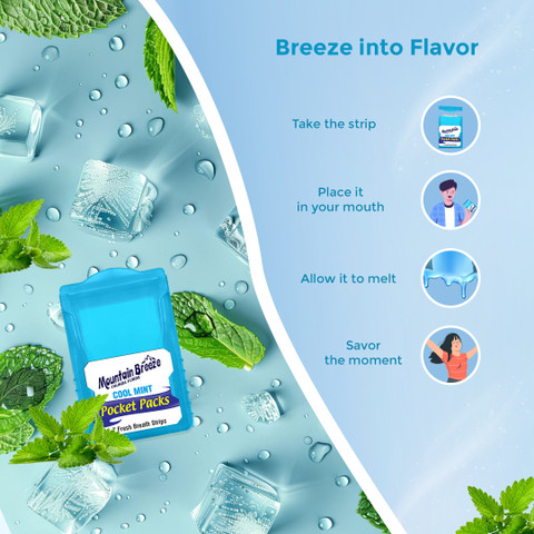 Mountain breeze Coolmint-Spearmint-Paanmint Fresh Breath Strips 3