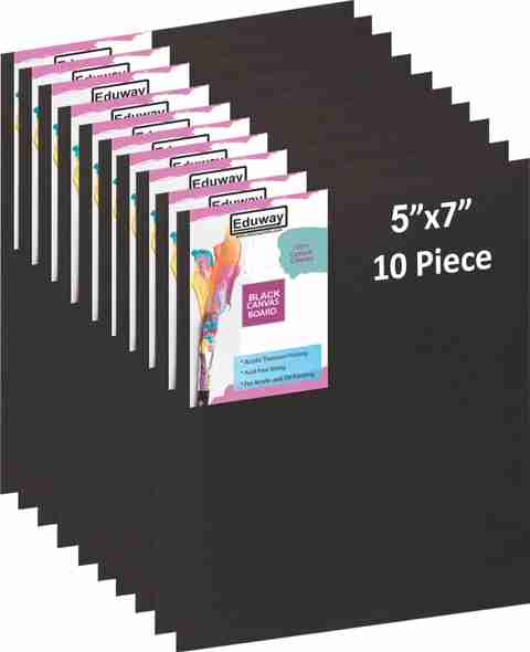 Flipkart.com | Eduway Black Canvas 5x7 Inch Pof10 Eduway Cotton