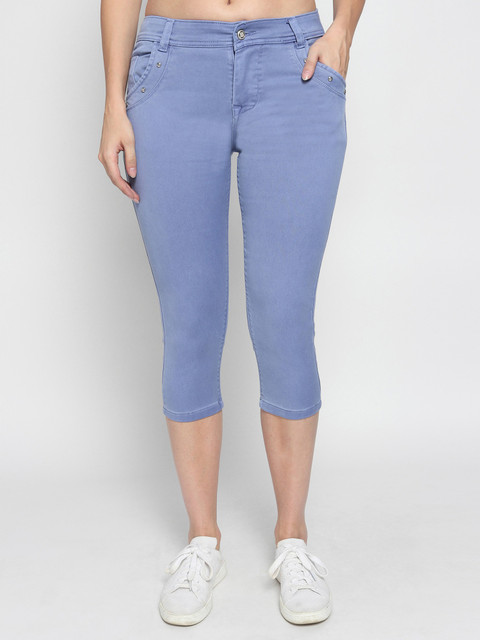 TYFFYN Women Denim Capri Buy TYFFYN Women Denim Capri Online at