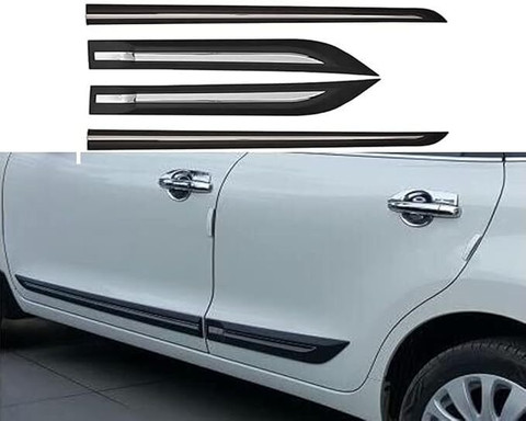 CARSHADE Half Chrome Side Beading Side Cladding Protector For Tata