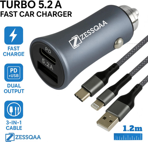 Qualcomm Mobile Car Charger Socket Dyazo 30 Watt Qualcomm Fast
