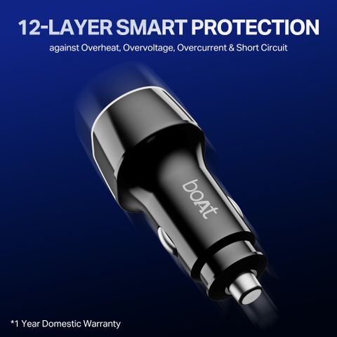 boAt 55W Qualcomm 3.0 Turbo Car Charger (Black) - Image 7