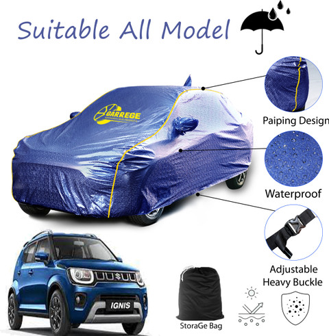 GARREGE Car Cover For Maruti Ignis (With Mirror Pockets) Price in
