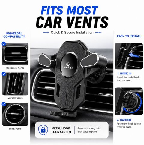 GOODLIFE Car Mobile Holder for AC Vent (Black) - Image 7