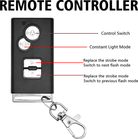 Otoroys 16LED Red Blue Flasher Strobe Light with 14 Flashing Modes with  Remote Control Car Fancy Lights