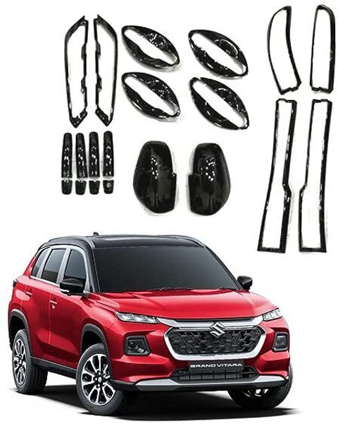 STARX Black Chrome Accessories Combo Kit for Maruti Grand Vitara