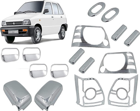 junior Chrome Accessories Combo Kit Garnish for Maruti Car 800