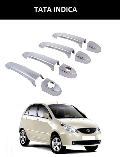 Autoxygen Tata Indica Vista Car Chrome Plated Front and Rear Door Handle  Cover Car Grab Handle Cover