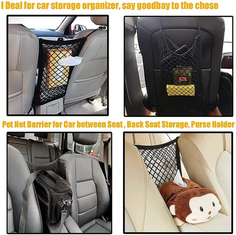 SYADEL Car Mesh Organizer Back Net Bag Barrier of Backseat Kids
