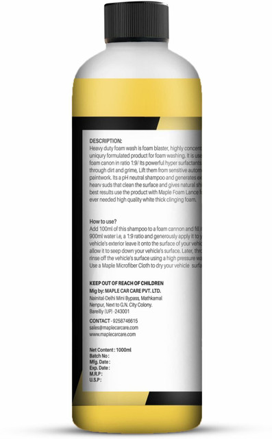 Maple Foam Wash Foam Wash for Bike and Car Vehicle Interior Cleaner