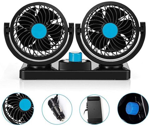 MATIES Car Interior 12V DC/360 Degree Dual Head 2 Speed Cooling ...