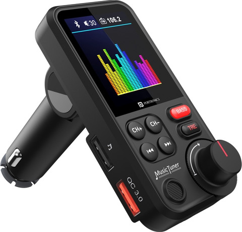 Portronics Car Bluetooth Device with Car Charger, FM Transmitter,  Audio Receiver