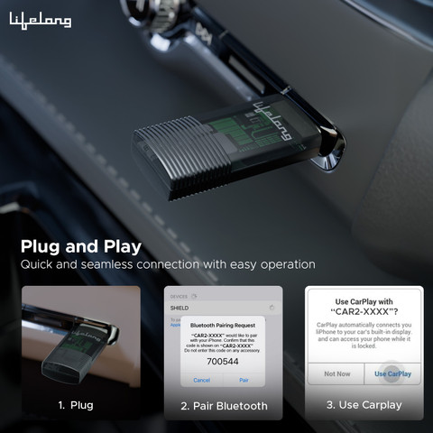 Lifelong Wireless CarPlay Adapter Compatible with iPhone/iOS Dongle  Connector Car Stereo