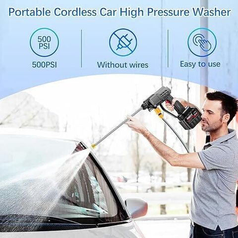 KINGFORU WEAMALIYA-Cordless Pressure Washer Gun Car Wash Bike Washing Cleaning 2 Battery Spray Gun - Image 7