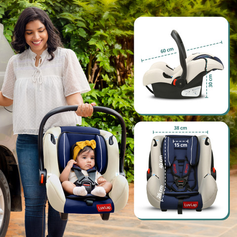 LuvLap 4-in-1 Infant/Baby Car Seat cum Baby Carry Cot, for New