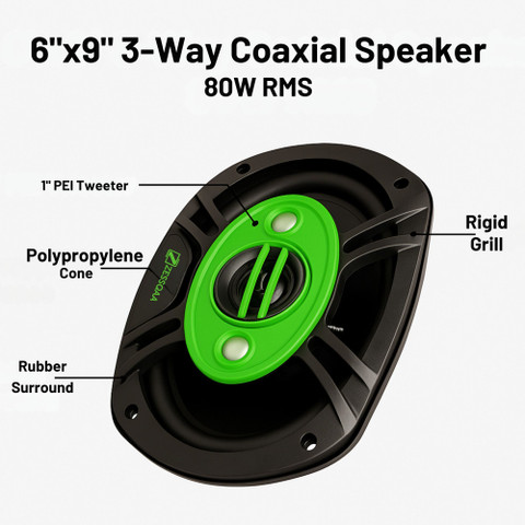 ZESSQAA 6x9 Inch 3-Way Coaxial Car Speakers | 800W Peak | Rear