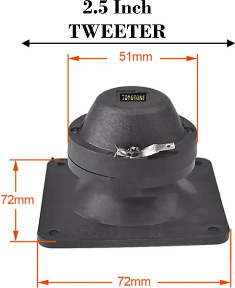 TOYOTONE Inch High Power Dome Tweeter for Car Home Music Treble  Diaphragm (1 Pair) TT105 Tweeter Car Speaker