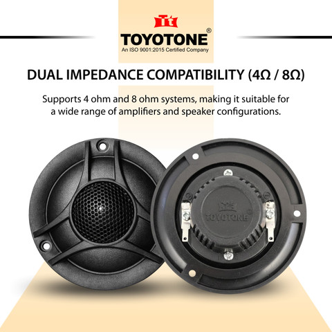 TOYOTONE 3 Inch High Power Dome Tweeter for Car & Home Music