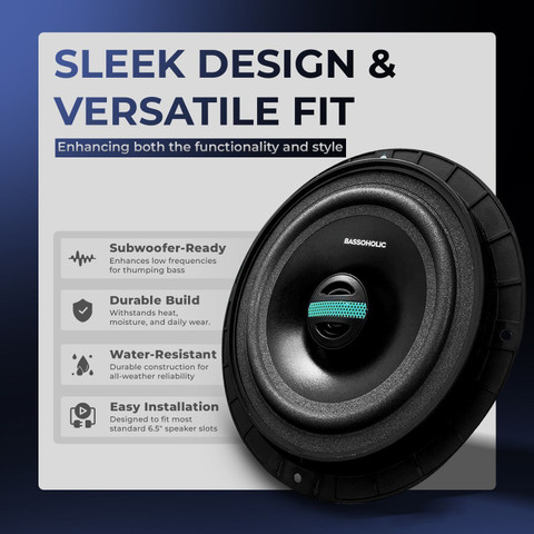 BASSOHOLIC BLSP065 Two Way Inches Coaxial High Bass Speakers
