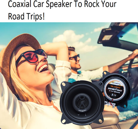 OTOBOTS 4 inch 3-Way(Black), RMS Power-55W OB-CS142 Coaxial Car
