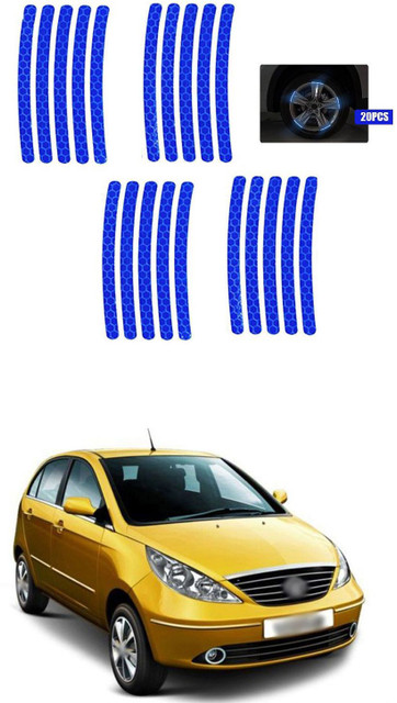 20 Adesivi Riflettenti Blu Per Cerchioni Auto – Strisce Decorazione Ruote, Vinile