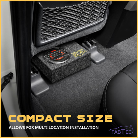 FABTEC UNDER SEAT CAR BASS TUBE INCH Plug and Play Bass Tube (Built-In  Amplifier) Subwoofer